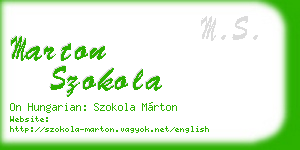 marton szokola business card