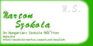 marton szokola business card